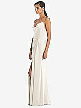 Alt View 2 Thumbnail - Ivory Cowl-Neck Draped Wrap Maxi Dress with Front Slit