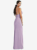 Alt View 3 Thumbnail - Pale Purple Cowl-Neck Draped Wrap Maxi Dress with Front Slit