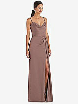 Alt View 1 Thumbnail - Sienna Cowl-Neck Draped Wrap Maxi Dress with Front Slit