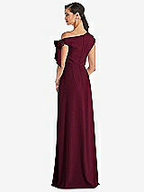 Rear View Thumbnail - Cabernet Off-the-Shoulder Tie Detail Maxi Dress with Front Slit