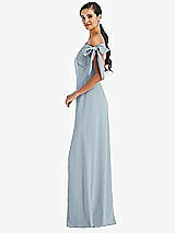 Side View Thumbnail - Mist Off-the-Shoulder Tie Detail Maxi Dress with Front Slit