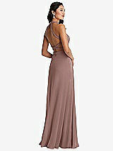 Front View Thumbnail - Sienna Stand Collar Halter Maxi Dress with Criss Cross Open-Back