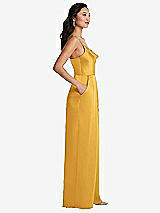 Side View Thumbnail - NYC Yellow Cowl-Neck Spaghetti Strap Maxi Jumpsuit with Pockets