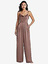 Alt View 1 Thumbnail - Sienna Cowl-Neck Spaghetti Strap Maxi Jumpsuit with Pockets