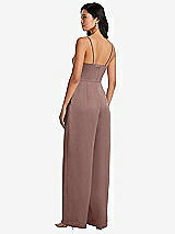 Rear View Thumbnail - Sienna Cowl-Neck Spaghetti Strap Maxi Jumpsuit with Pockets