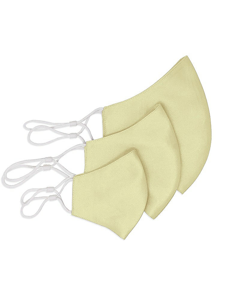 Back View - Butter Yellow Satin Twill Reusable Face Mask