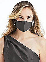 Alt View 2 Thumbnail - Caviar Gray Satin Twill Reusable Face Mask