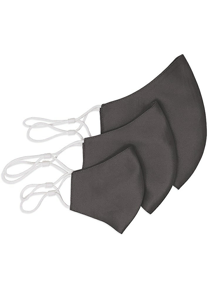 Back View - Caviar Gray Satin Twill Reusable Face Mask