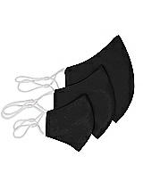 Rear View Thumbnail - Black Satin Twill Reusable Face Mask