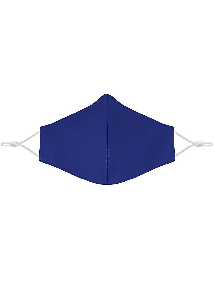 Front View - Cobalt Blue Satin Twill Reusable Face Mask