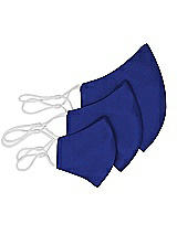 Rear View Thumbnail - Cobalt Blue Satin Twill Reusable Face Mask