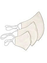 Rear View Thumbnail - Ivory Satin Twill Reusable Face Mask