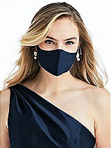 Alt View 2 Thumbnail - Midnight Navy Satin Twill Reusable Face Mask