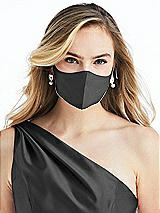 Alt View 2 Thumbnail - Pewter Satin Twill Reusable Face Mask