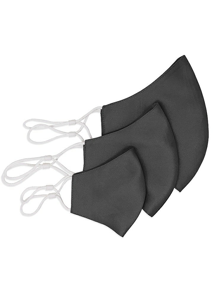 Back View - Pewter Satin Twill Reusable Face Mask