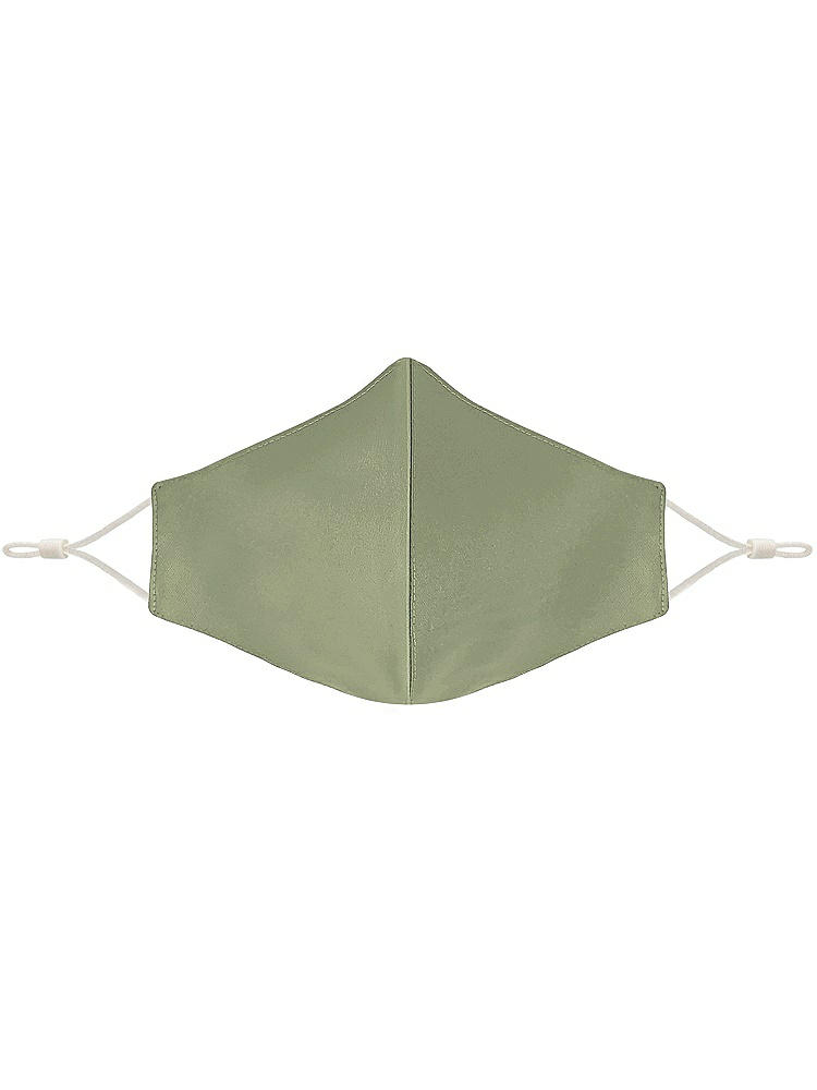 Front View - Sage Satin Twill Reusable Face Mask