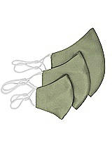 Rear View Thumbnail - Sage Satin Twill Reusable Face Mask