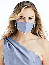 Alt View 2 Thumbnail - Sky Blue Satin Twill Reusable Face Mask