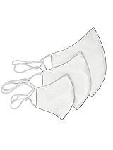 Rear View Thumbnail - White Satin Twill Reusable Face Mask