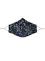 Front View Thumbnail - Midnight Navy Rococo Lace Reusable Face Mask