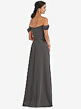 Alt View 3 Thumbnail - Caviar Gray Draped Pleat Off-the-Shoulder Maxi Dress