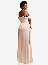 Rear View Thumbnail - Cameo Draped Pleat Off-the-Shoulder Maxi Dress