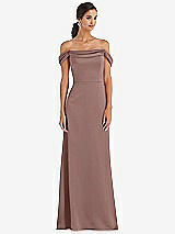 Alt View 1 Thumbnail - Sienna Draped Pleat Off-the-Shoulder Maxi Dress