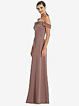 Alt View 2 Thumbnail - Sienna Draped Pleat Off-the-Shoulder Maxi Dress