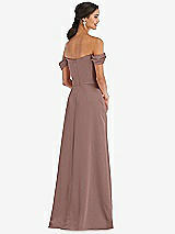 Alt View 3 Thumbnail - Sienna Draped Pleat Off-the-Shoulder Maxi Dress