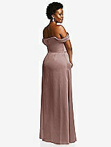 Rear View Thumbnail - Sienna Draped Pleat Off-the-Shoulder Maxi Dress