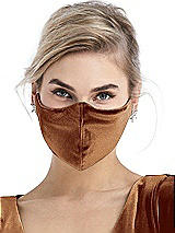 Alt View 2 Thumbnail - Golden Almond Lux Velvet Reusable Face Mask