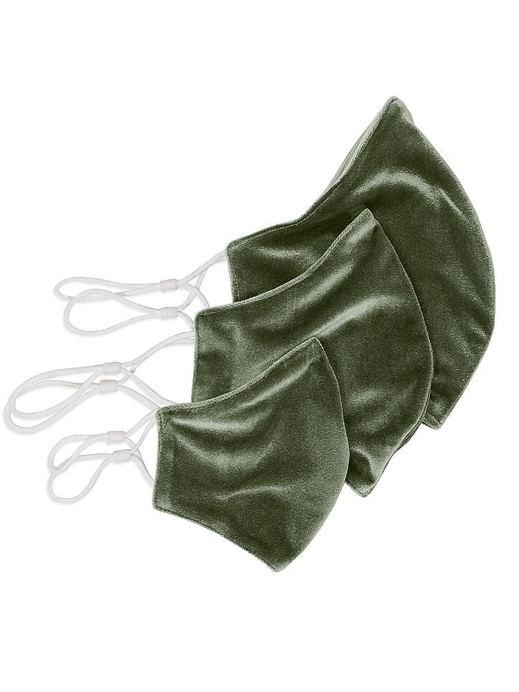 Back View - Sage Lux Velvet Reusable Face Mask