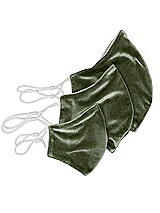 Rear View Thumbnail - Sage Lux Velvet Reusable Face Mask