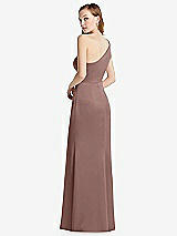 Rear View Thumbnail - Sienna Shirred One-Shoulder Satin Trumpet Dress - Maddie