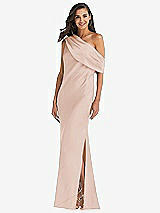 Front View Thumbnail - Cameo Draped One-Shoulder Convertible Maxi Slip Dress