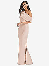 Side View Thumbnail - Cameo Draped One-Shoulder Convertible Maxi Slip Dress