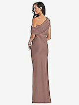 Rear View Thumbnail - Sienna Draped One-Shoulder Convertible Maxi Slip Dress