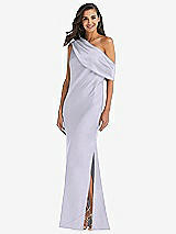 Front View Thumbnail - Silver Dove Draped One-Shoulder Convertible Maxi Slip Dress