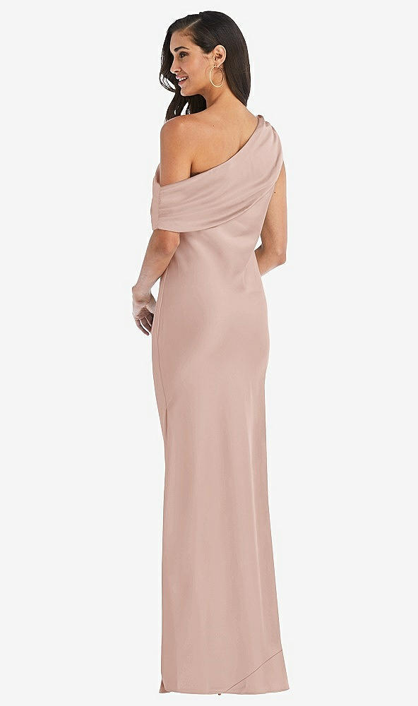 Back View - Toasted Sugar Draped One-Shoulder Convertible Maxi Slip Dress