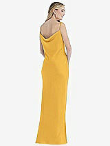 Rear View Thumbnail - NYC Yellow Asymmetrical One-Shoulder Cowl Maxi Slip Dress