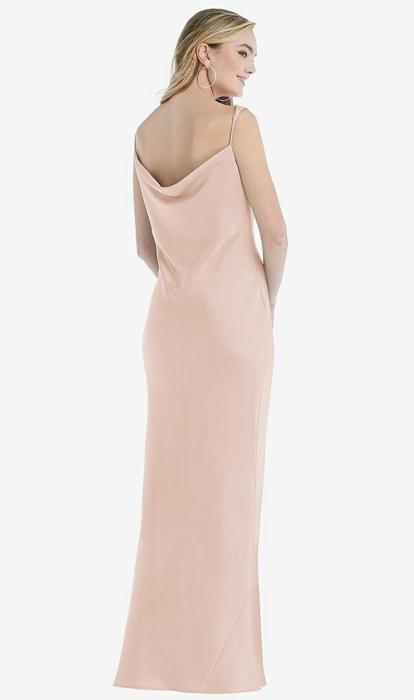 Back View - Cameo Asymmetrical One-Shoulder Cowl Maxi Slip Dress