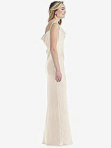 Side View Thumbnail - Oat Asymmetrical One-Shoulder Cowl Maxi Slip Dress