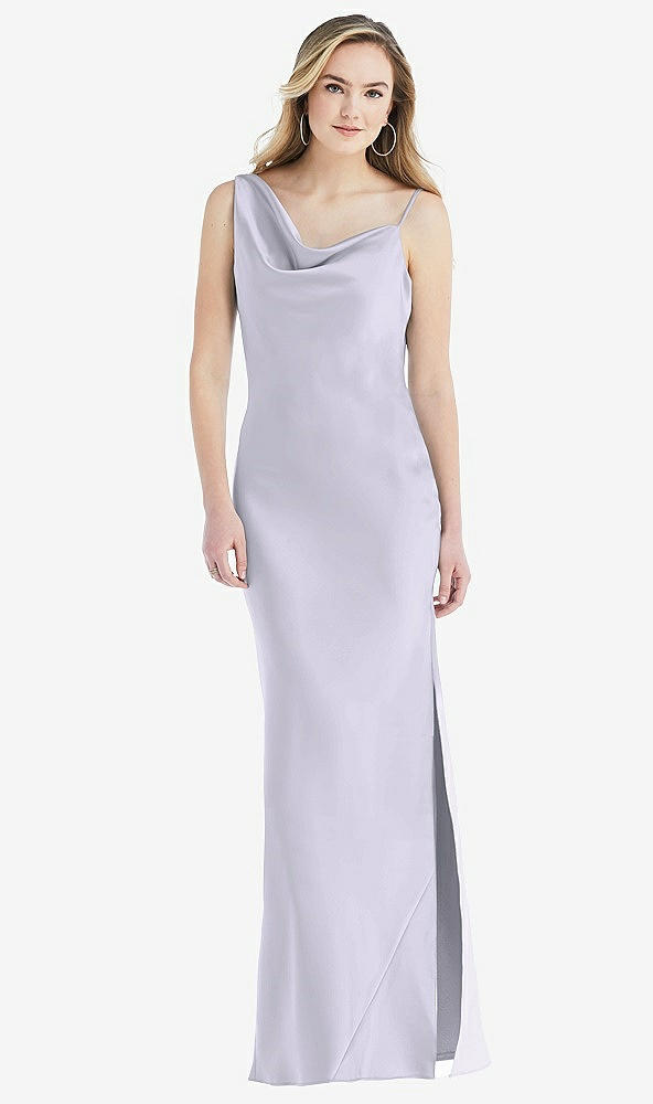 Front View - Silver Dove Asymmetrical One-Shoulder Cowl Maxi Slip Dress