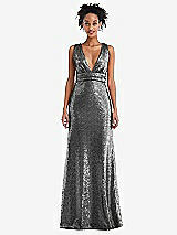 Front View Thumbnail - Stardust Open-Neck Criss Cross Back Sequin Maxi Dress