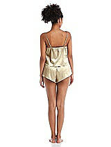 Rear View Thumbnail - Banana Satin Lounge Shorts with Pockets - Kat