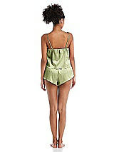 Rear View Thumbnail - Mint Satin Lounge Shorts with Pockets - Kat