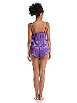 Rear View Thumbnail - Pansy Satin Lounge Shorts with Pockets - Kat