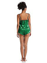 Rear View Thumbnail - Shamrock Satin Lounge Shorts with Pockets - Kat