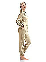 Side View Thumbnail - Banana Satin Joggers with Pockets - Mica