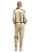 Rear View Thumbnail - Banana Satin Joggers with Pockets - Mica